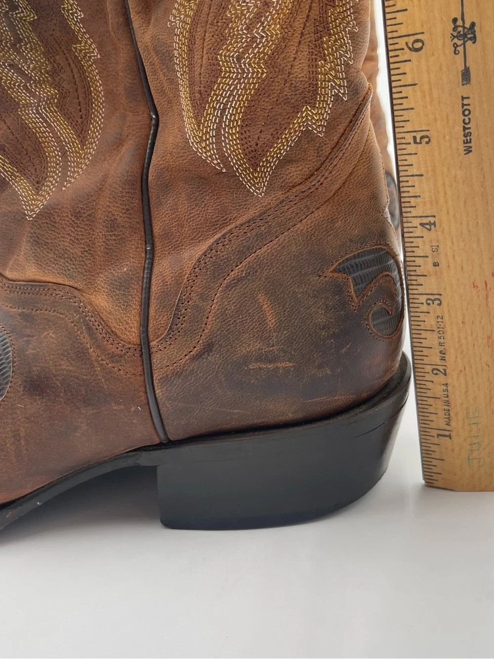 JB Dillon Mens Genuine Brown Goat Leather Western Boots Size 10D JBM2213 - Picture 13 of 14